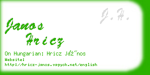 janos hricz business card